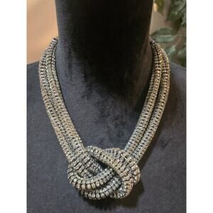 Women's Silver Tone Multi-Chain Layered Necklace Statement Fashion Jewelry Gift